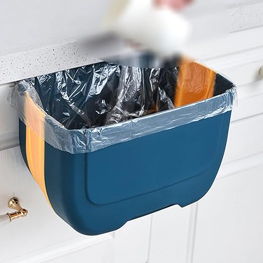 Hanging Trash Can, Kitchen Garbage Bin Waste Bins, Foldable Trash Can Wall-Mounted Trash Can Cabinet Door Hanging Trash Can Portable Storage Bin Trash Can (Size : B)