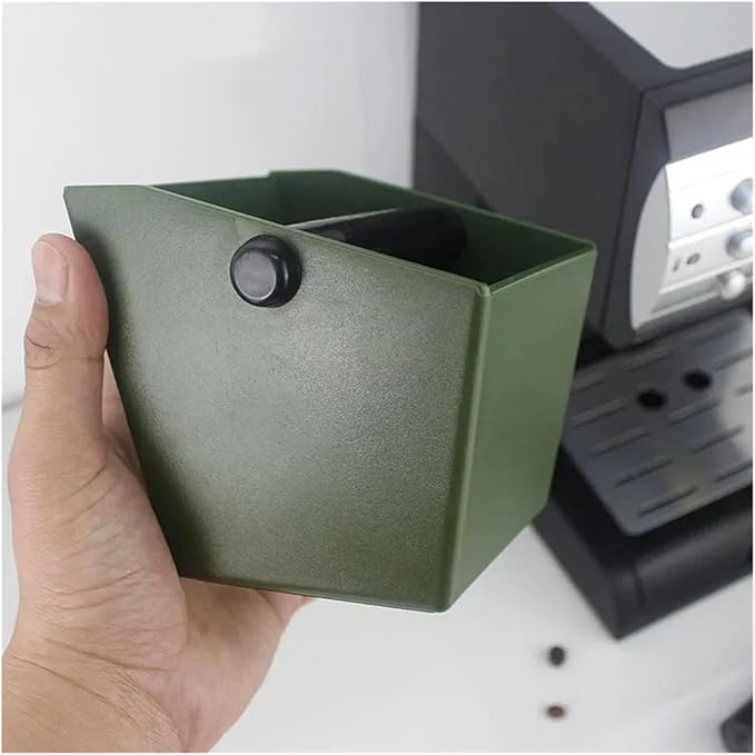 Coffee Knock Box Grounds Container ABS Bucket Anti Slip Powder Beveled Residue Barista Accessories Maker Tools(Burnt-sugar)