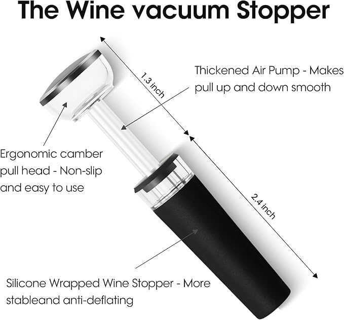 Beneno Multifunctional Wine Bottle Opener Gift Set - Wing Corkscrew, Foil Cutter, Vacuum Stopper & Aerator Pourer, Perfect for Wine Lovers Man Woman, Silver Set