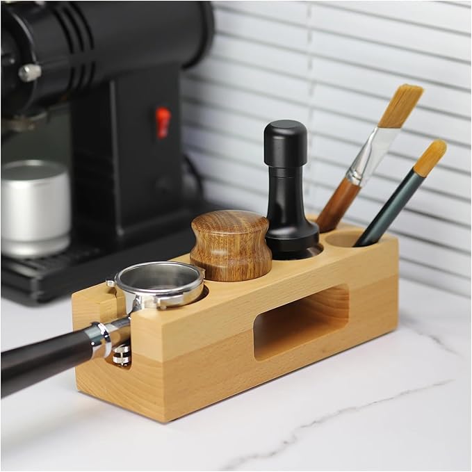Walnut Wood Coffee Filter Holder, Espresso Tamper Mat Stand, Coffee Maker Support Base Rack, Barista Accessories(2PCS)