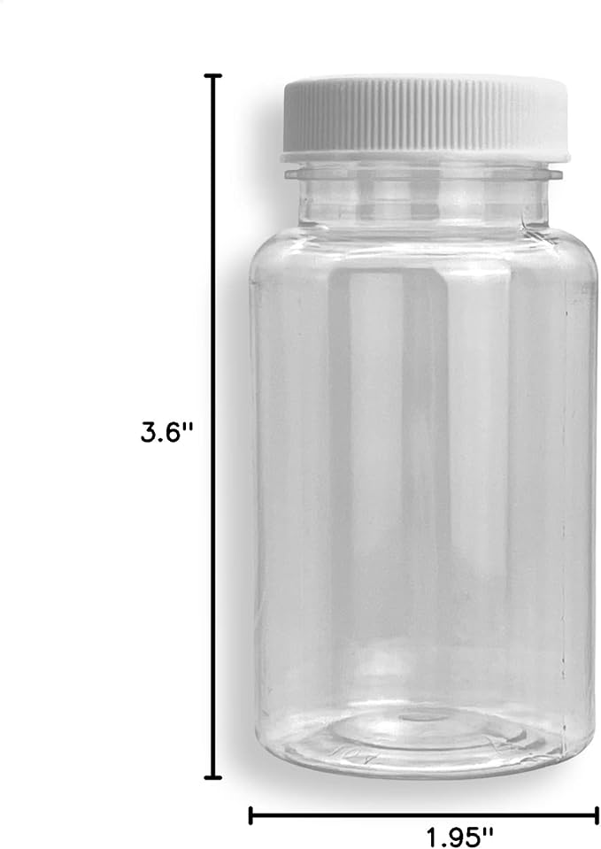 Oil Sampling Bottle - MADE IN USA - Pack of 17 Oil Analysis Sampling Clear Plastic Bottle 4 oz (120 ml) Capacity with 38-400 cap size - FDA Compliant and BPA Free