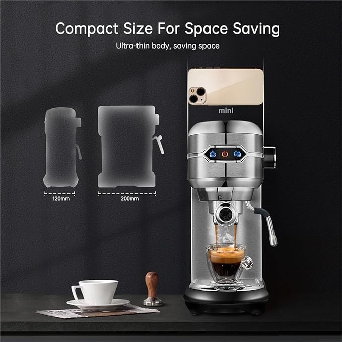 Semi-auto Stainless Steel Household Coffee Machine 19 Capsules Superfine Capsule Powder Coffee Machine Cappuccino and Espresso H11 (Color : H11 SR, Size : CHINA_US)