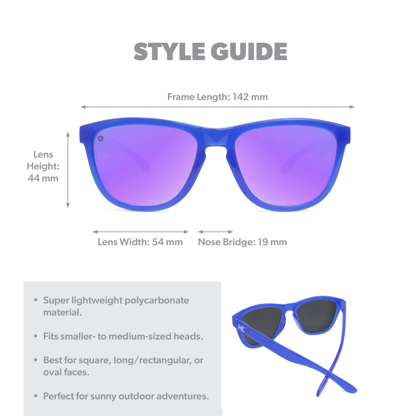 Knockaround Premiums Sport - Polarized Running Sunglasses for Women & Men - Impact Resistant Lenses & Full UV400 Protection, Neptune/Lilac
