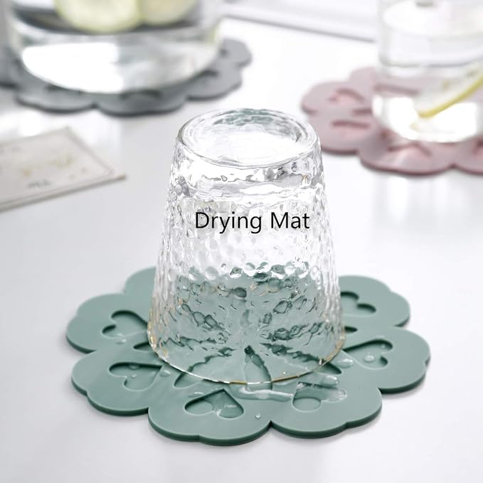 Set of 4 Silicone Trivet Mat - Hot Pot Holder Pads for Table & Countertop - Non-Slip & Heat Resistant Modern Kitchen Trivet for Dishes, Pots & Pans, Merlot Red