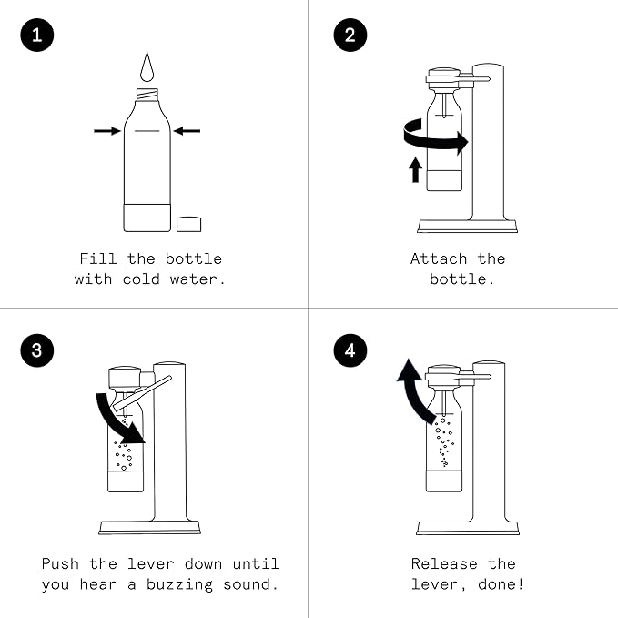 Aarke Carbonator lll, Sparkling & Carbonation Water Machine, Stainless Steel with PET BPA-Free Reusable Bottle Volume 1L/34 fl oz (Matte White)