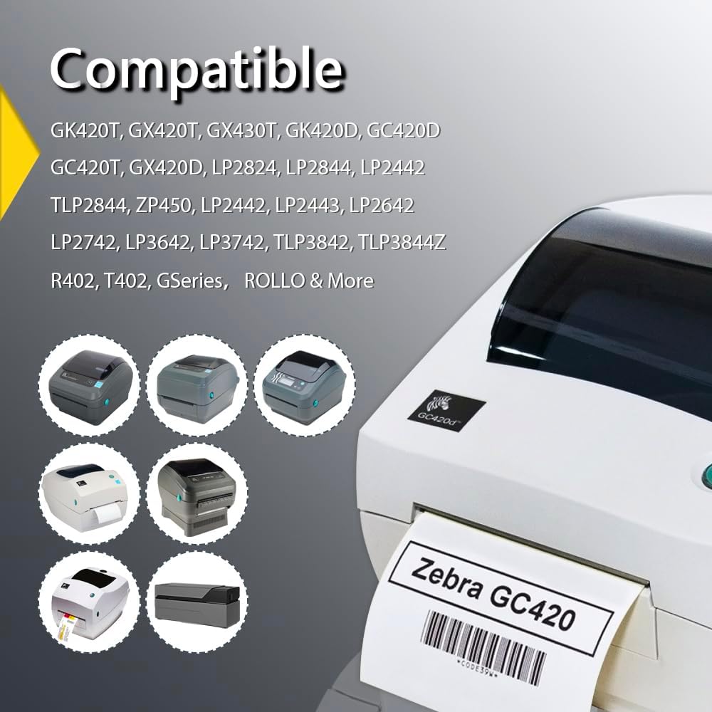 BETCKEY - 2" x 2" Square Labels Compatible with Zebra & Rollo Label Printer,Premium Adhesive & Perforated[Green, 6 Rolls, 4500 Labels]