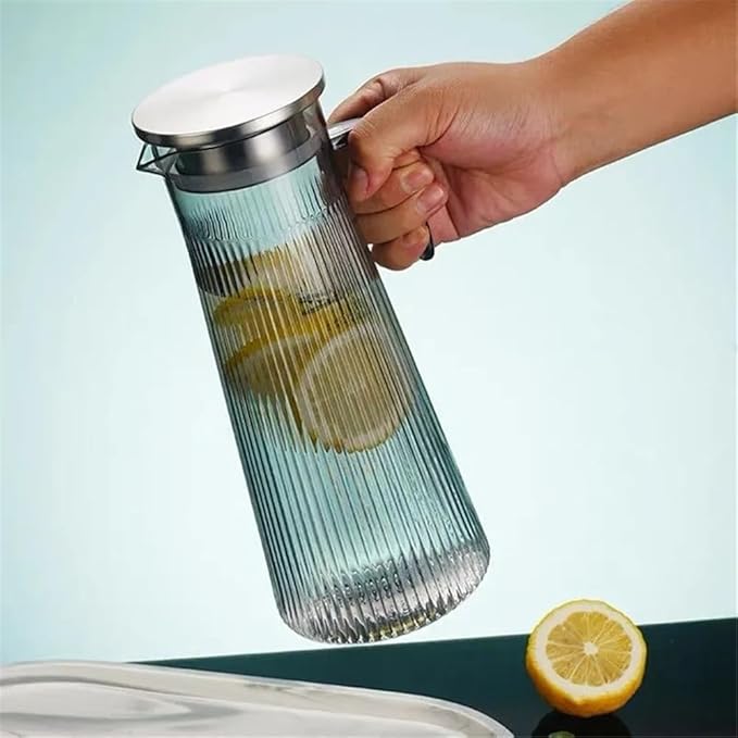 Water Pitcher Cold Kettle Acrylic Juice Jug Drink Juice Water Jug Transparent Water Pitcher with Filter Glass Pot(Large)