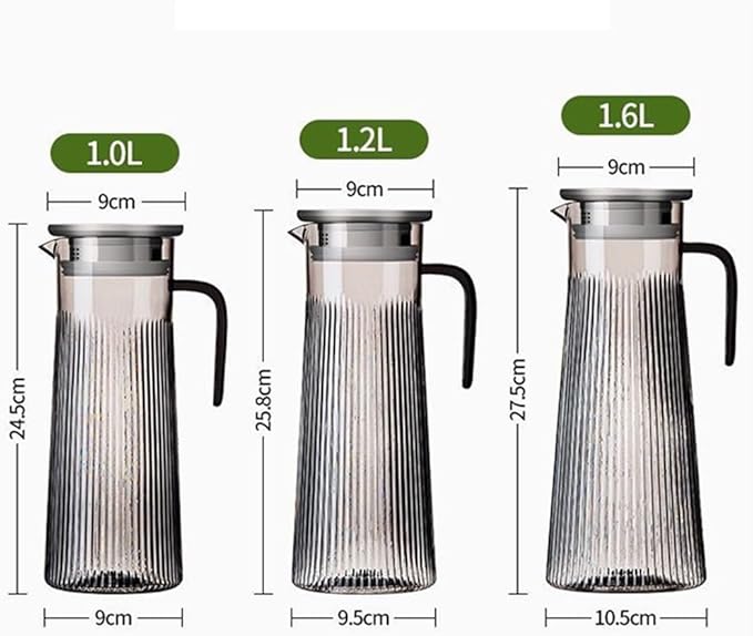 Water Pitcher Cold Kettle Acrylic Juice Jug Drink Juice Water Jug Transparent Water Pitcher with Filter Glass Pot(Medium)