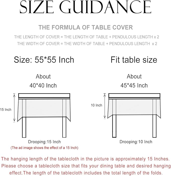 patdrea Designer Linen Small Square Tablecloth,Fall Framhouse French Pomegranates Leaves Pattern Tablecloths,Table Cover Cloth Decor for Kitchen Dining Christmas,Thanksgiving,55"x55"-Tehran a