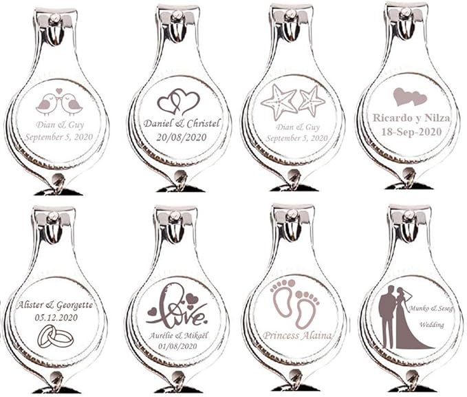 30pcs-Personalized 4 in 1 Multi Function Bottle Opener, Nail Clipper, Wedding Favors Brewery, Private Customized, Sliver, Multitool Gifts for Men