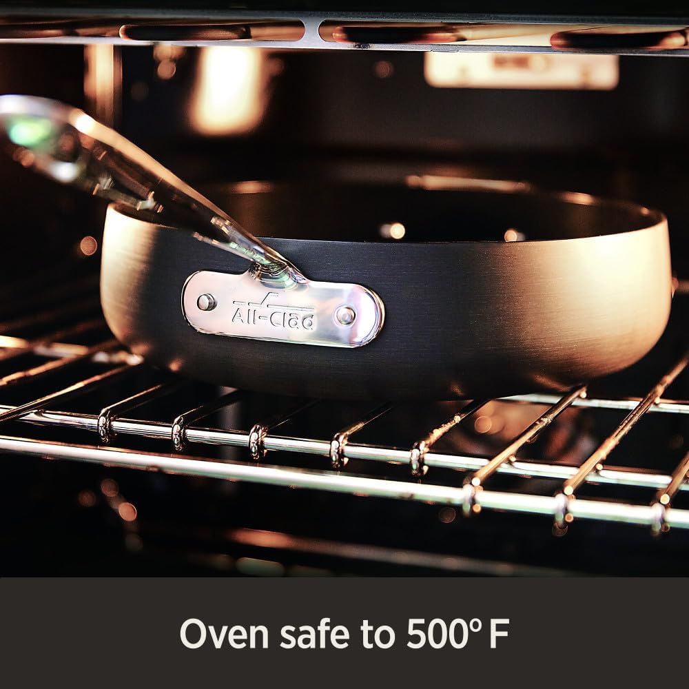All-Clad HA1 Hard Anodized Nonstick Roaster and Nonstick Rack 13x16 Inch Oven Broiler Safe 500F Roaster Pan, Pots and Pans, Cookware Black