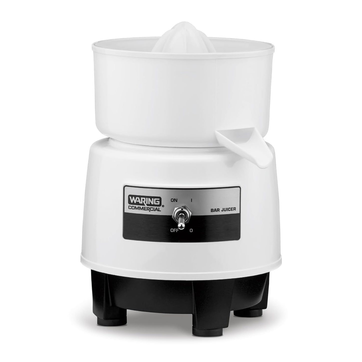 Waring Commercial BJ120C Compact Citrus Juicer, 120V, 5-15 Phase Plug,White, 34 Ounce