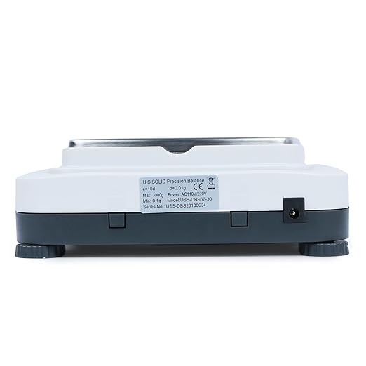 U.S. Solid Digital Lab Scale 3000g x 0.01g Precision Analytical Balance Kitchen Jewelry Scientific Weighing - AC/DC Power