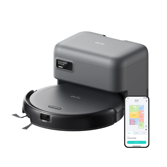 eufy Robot Vacuum C10 with Self Emptying, 8 Weeks Hands Free, Advanced Smart Mapping with LiDAR Navigation, 2.85-Inch Slim Design, Powerful Suction, Edge Expansion Brush for Pet Hair