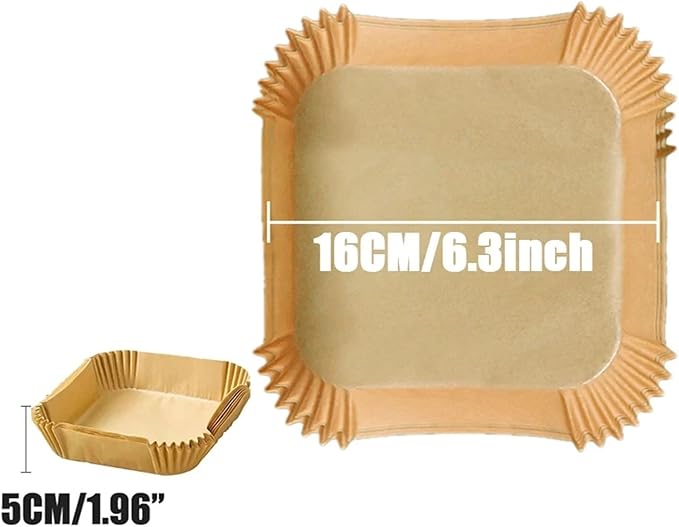 Large Air Fryer Disposable Paper Liners Nonstick 23cm Oven Airfryer Parchment Baking Paper ，Compatible For Ninja，Compatible For COSORI ，Grill Cooking Basket(16cm square,150 Pcs)