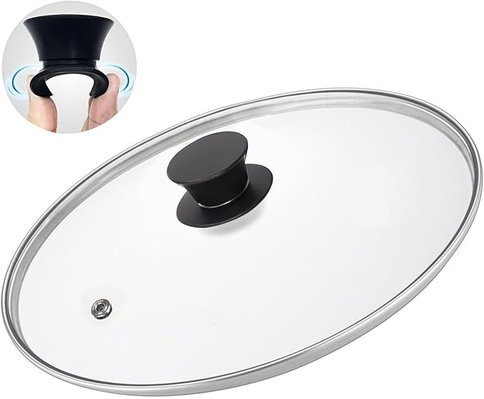 Glass Lids, Replacement Tempered Clear Glass Lids with Steam Vent，Covers For pots, pans and skillets，Available in Small and Large Lid 8, 9.5, 10.25, 11, 12, and 12.5 Inch