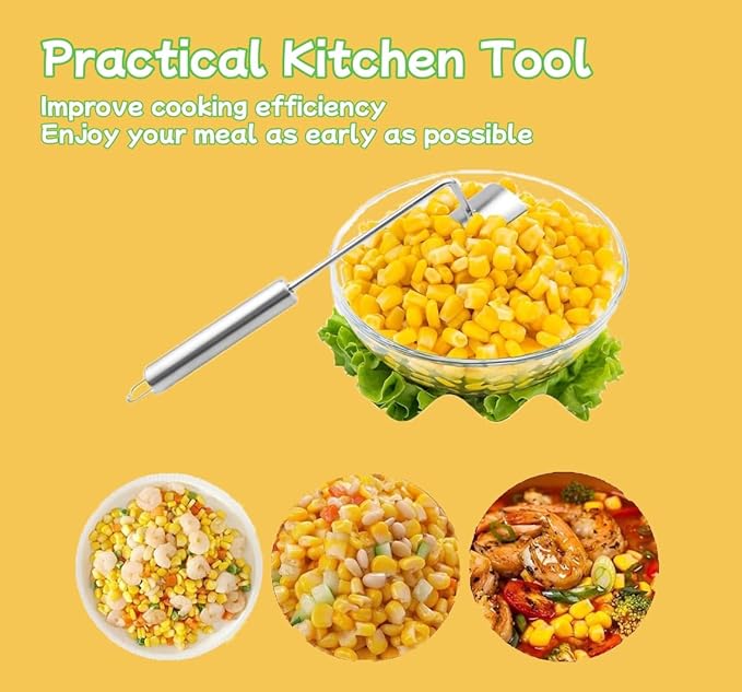 Corn Peeler for Corn on the Cob,Corn Peeler,Corn on The Cob Remover,Stainless Steel corn cob stripper,Quickly Shucking Corn Kernel Remover Tool,Suitable for kitchen and Picnic Enthusiasts (2)