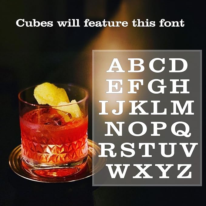 Letter W Monogram Ice Cube Mold Custom Ice Cube Mold 2 Inch Big Initials Silicone Ice Cube Tray Gifts for DAD Gifts for Him