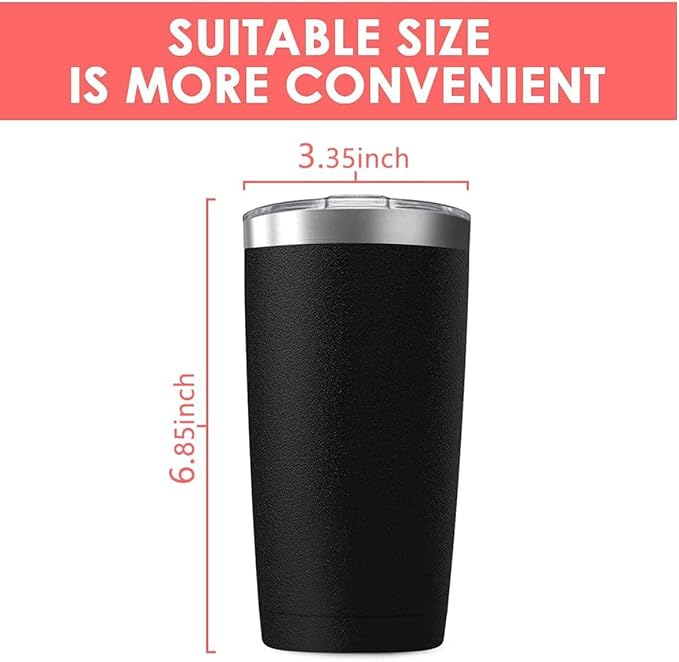 25 Pack 20oz Tumbler Vacuum Insulated Travel Mug with Lids, Stainless Steel Double Wall Bulk Cup for Home, Office, Outdoor Suitable for Vehicle Cup Holders Black