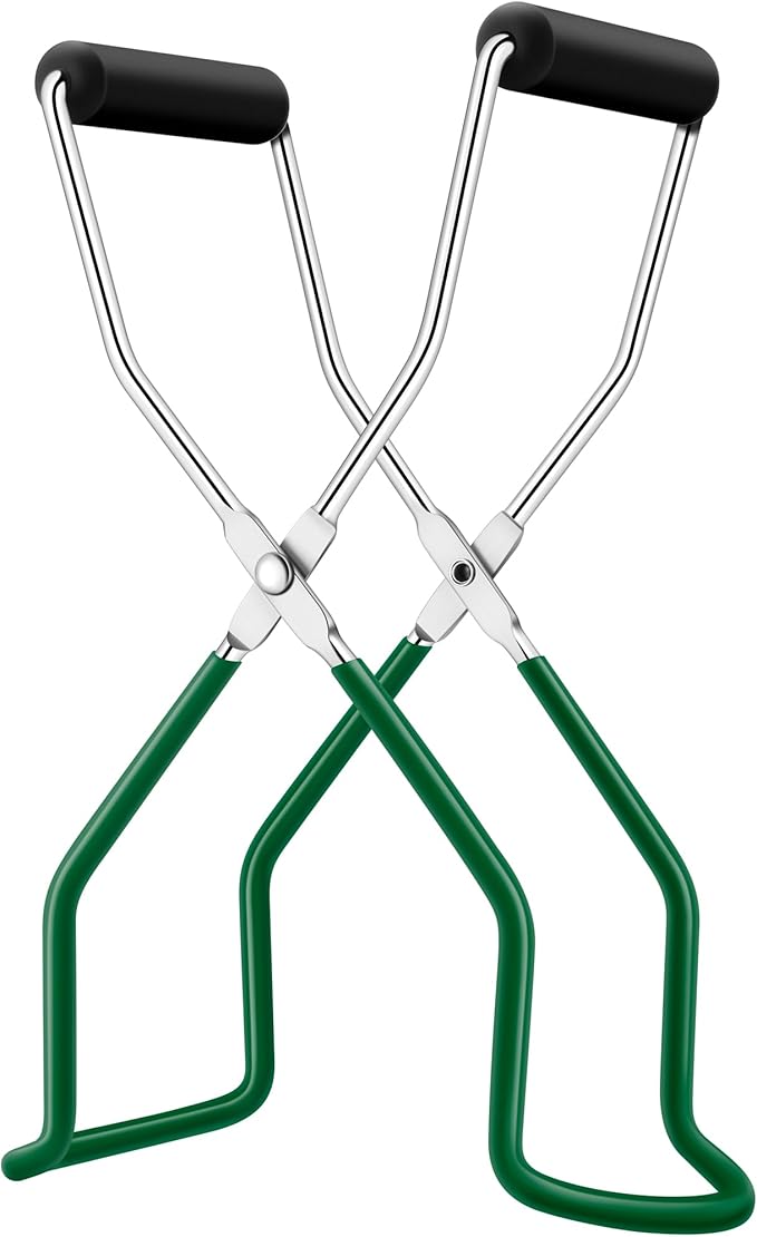 Rainspire Canning Jar Lifter, Canning Tongs Jar Lifter, Canning Tools, Canning Supplies for Home Kitchen, Stainless Steel, Green