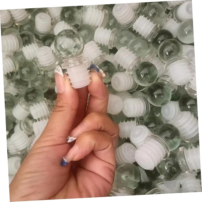 VALICLUD 24pcs Glass Ball Wine Stoppers High Polymer Aroma Container Caps Convenient Dispenser Stoppers for Perfume and Makeup Bottles for Wine Bottles and Glass Containers