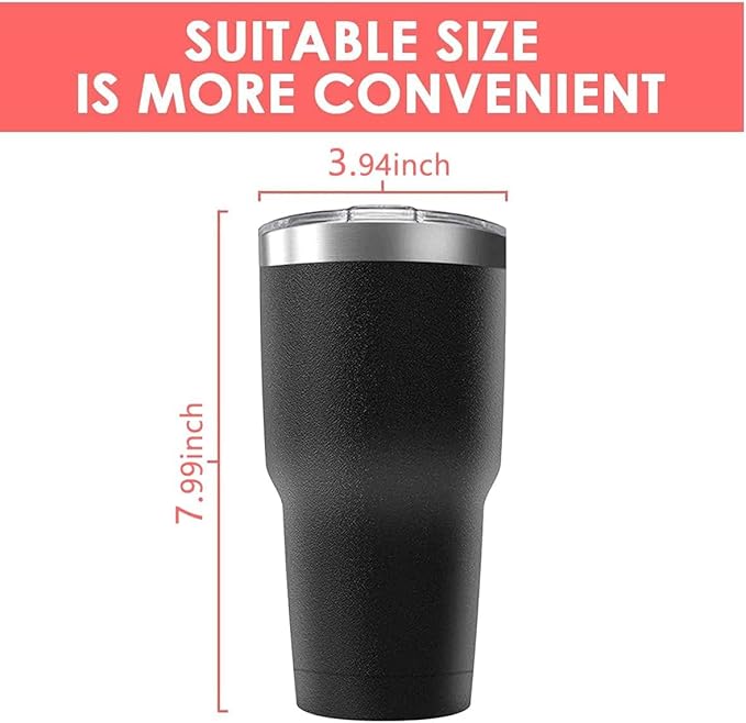 30oz Stainless Steel Travel Mug with Lid, 12 Pack Double Wall Vacuum Insulated Bulk Tumbler, Powder Coated Coffee Cup Suitable for Vehicle Cup Holders (Black)