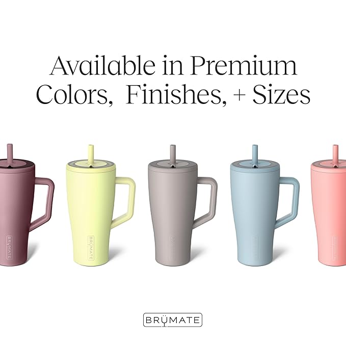 BrüMate Era 40 oz Tumbler with Handle & Straw | 100% Leakproof Insulated Water Bottle Tumbler with Lid & Flexible SoftSip Straw | Made of Stainless Steel | Cup Holder Friendly | 40oz (Onyx Leopard)