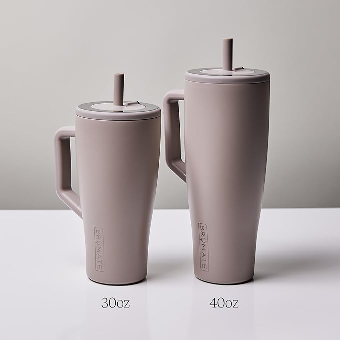 BrüMate Era 30 oz Tumbler with Handle & Straw | 100% Leakproof Insulated Water Bottle Tumbler with Lid & Flexible SoftSip Straw | Made of Stainless Steel | Cup Holder Friendly | 30oz (Nightfall Blue)