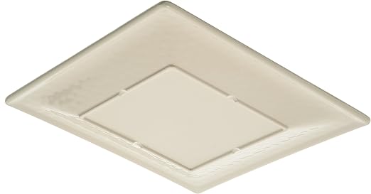Carlisle FoodService Products Grove Reusable Plastic Plate Square Plate with Rim for Home and Restaurant, Melamine, 10.5 Inches, Buff, (Pack of 12)
