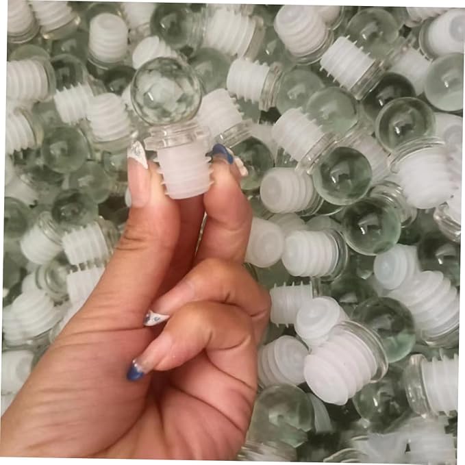 Garneck 24pcs Glass Ball Stoppers Wine Bottle Stoppers Caps Vacuum Pump for Wine Bottle Perfume Oil