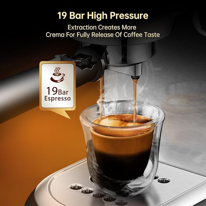 Semi-auto Stainless Steel Household Coffee Machine 19 Capsules Superfine Capsule Powder Coffee Machine Cappuccino and Espresso H11 (Color : H11 Jug Mat Tamper, Size : CHINA_US)