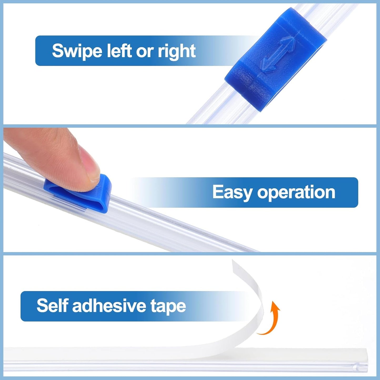 PATIKIL 12pcs Plastic Wrap Cutter, 17in Plastic Wrap Slide Cutter Self Adhesive Installation Replacement for Aluminum Foil Wax Paper Parchment Paper Wrap Dispenser, Blue