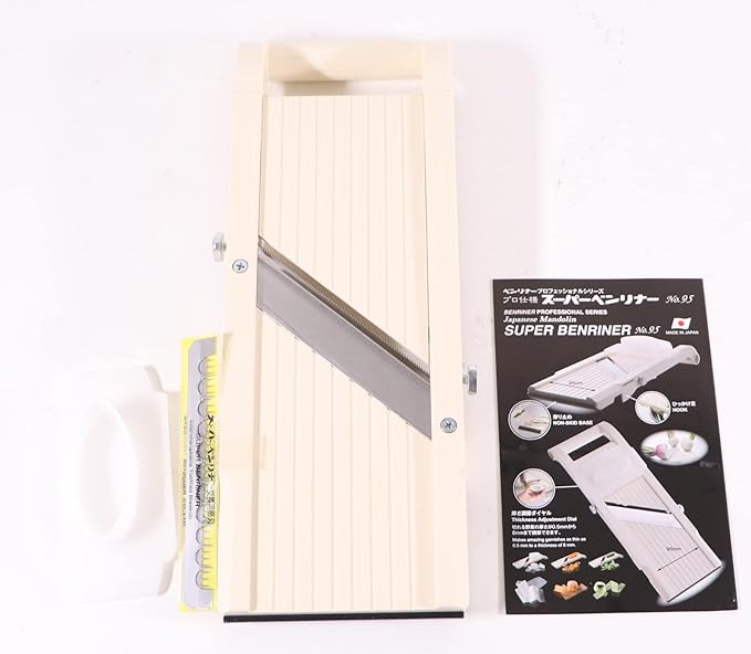 Benriner Super Slicer, with 4 Japanese Stainless Steel Blades, Beige