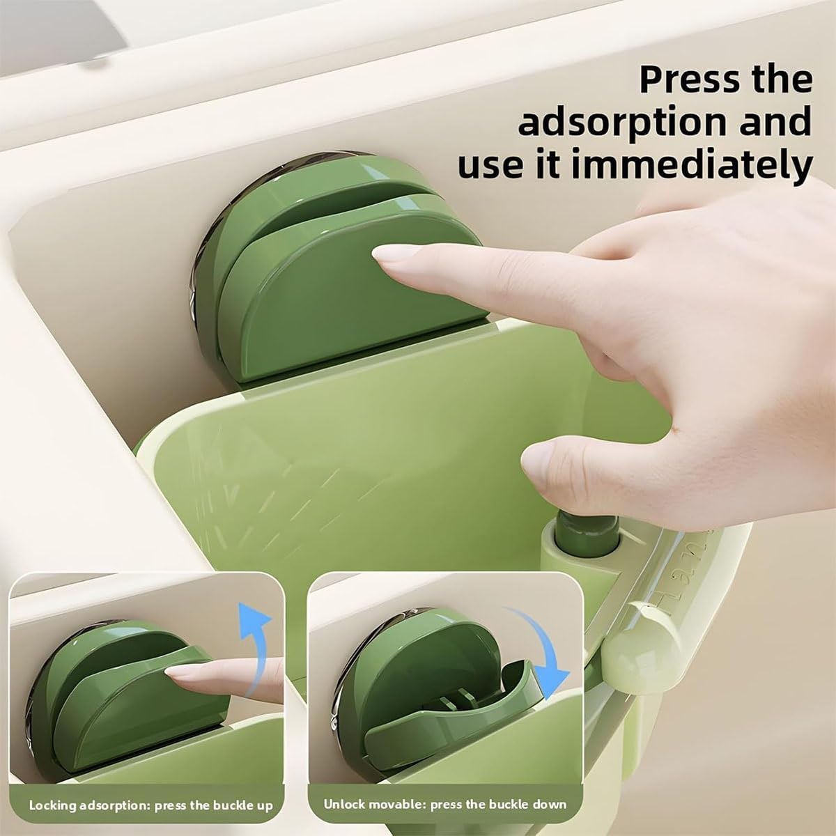 Suction Cup Sink Corner Rack, Triangular Sinks Basket Shelf with Suction Cup Sucker, Plastic Sink Storage Rack Holder, Trash Catcher, Corner Hanging, for Kitchen Bathroom Dishware(Yellow)