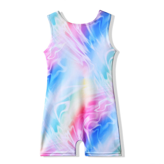 MYQFF Gymnastics Leotards for Girls 2t 3t Sleeveless Tumbling Unitards Biketards Gymnastics Clothes Rainbow Galaxy
