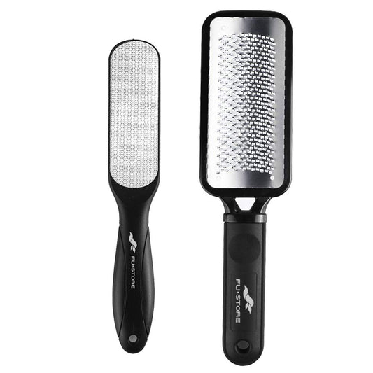 Fu Store 2 Pack Foot Files Callus Remover Stainless Steel Foot Rasp and Dual Sided Feet File Professional Scrubber Pedicure Tools Premium for Feet Care Remove Hard Skin