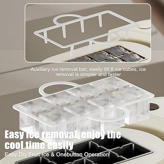 Mini Ice Maker Machine Counter Top for Home, Ice Ready in 10 Mins, Low Noise & Energy Saving, Easy to Clean, Portable Small Clear Ice Cube Maker for Kitchen (Purple Standard)