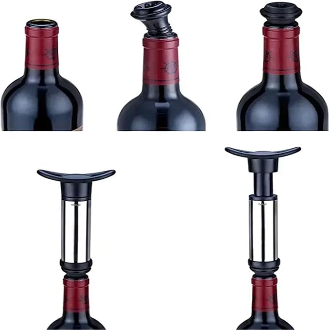 Wine Stopper 4 SET Bar Household Stainless Steel Red Wine Stopper Vacuum Pump