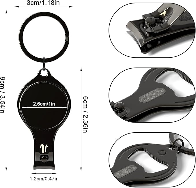 20pcs Personalized 4 in 1 Multi Function Bottle Opener, Nail Clipper, Wedding Favors Brewery, Private Customized, Black, Multitool Gifts for Men