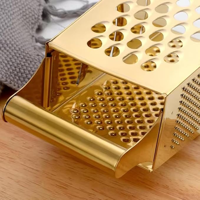 Multifunctional Stainless Steel Grater Slicer with Handle, Large 4 Sides Cutter for Ginger, Garlic, Cucumbers, Carrots, Cheese, Potato