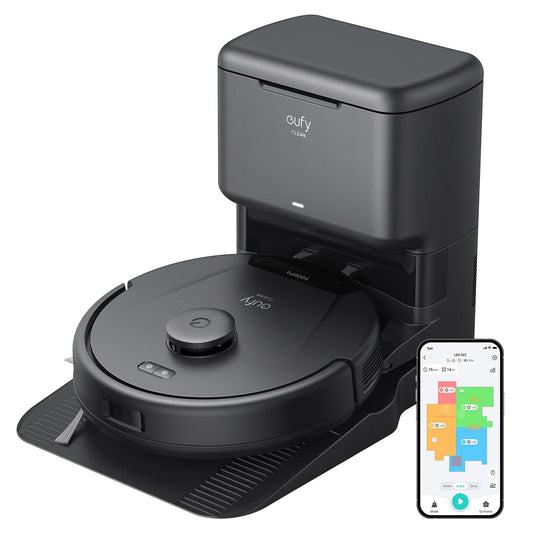 eufy Renewed L60 Robot Vacuum with Self Empty Station, Hair Detangling Technology, Up to 60 Days Hands Free Cleaning, 5,000 Pa Suction, Remove Hair, Dust (Renewed)