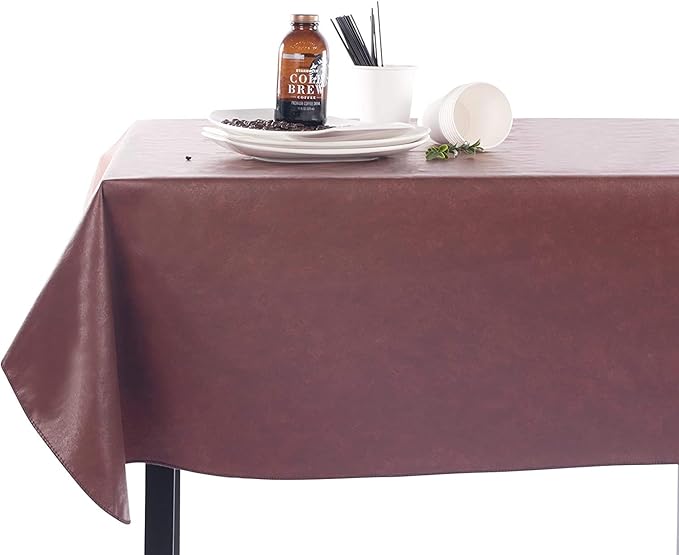 Yourtablecloth Heavy Duty Vinyl Rectangle or Square Tablecloth – 6 Gauge – Flannel Backed – Wipeable Tablecloth with Vivid Colors & Many Sizes 52 x 52 Black