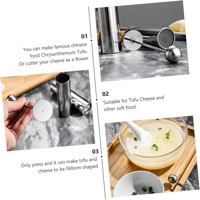 Cabilock 2pcs Stainless Steel Tofu Cutter Mold for Home Chrysanthemum Design Tofu Maker for Cheese Shaping for Cooking Competitions and Restaurants