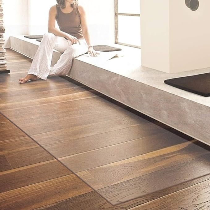 NECAUX Custom 36 x 71 Inch Frosted Table Cover Protector, 1.5mm Thick Wood Grain Transparent Tablecloth Plastic Protective Desk Pad for Dining Table, Meeting Table, Trainning Table, Conference Table