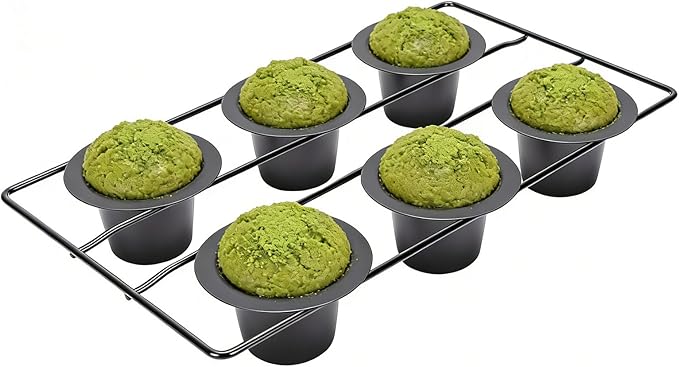 GLOGLOW 6 Cup Popover Pans, Deep Non Stick Sturdy Heavyweight Carbon Steel Bakeware Easy to Popover Pan for Pudding Muffins Popovers Baking