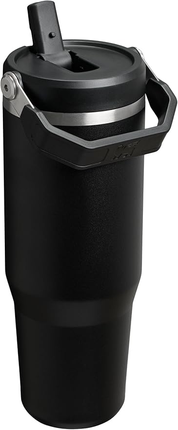 Stanley IceFlow 2.0 Flip Straw Tumbler with Handle 30 oz | Twist On Lid and Flip Up Straw | Leak Resistant Water Bottle | Insulated Stainless Steel | BPA-Free | Black 2.0