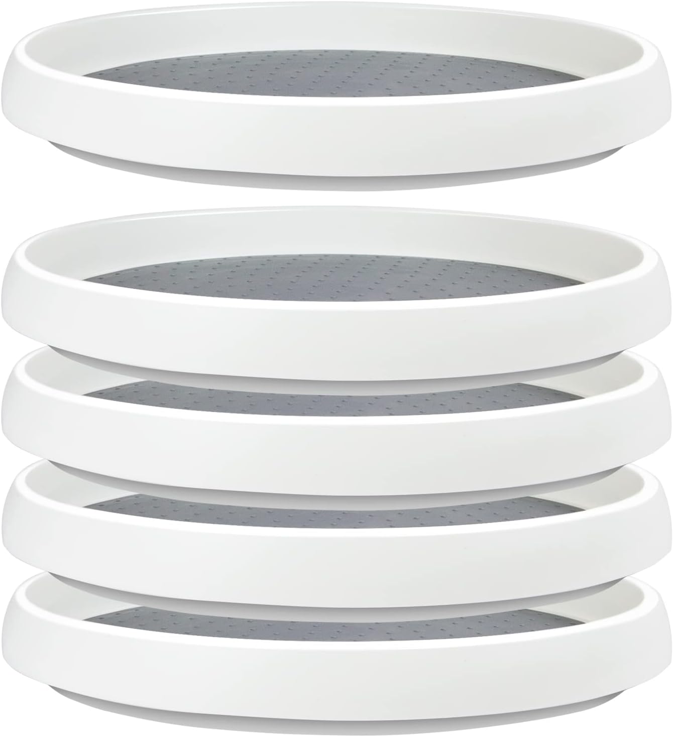 5Pack Non Skid Lazy Susan Turntable,Single Round Rotating Kitchen Spice Organizer for cabinets,Pantry, Bathroom, Refrigerator（10Inch）