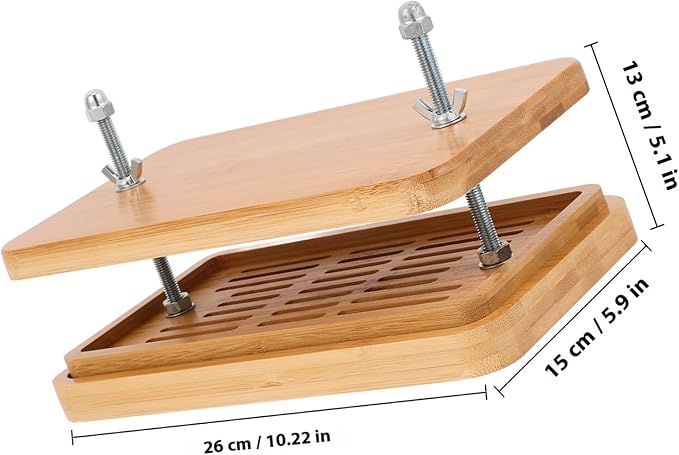 OSALADI Tofu Press and Drainer with Adjustable Pressure, 26x15cm Soybean Curd Mold for Homemade Bean Curd Making, 3-layer Drainage Tray Kitchen Tool for Home Tofu Maker