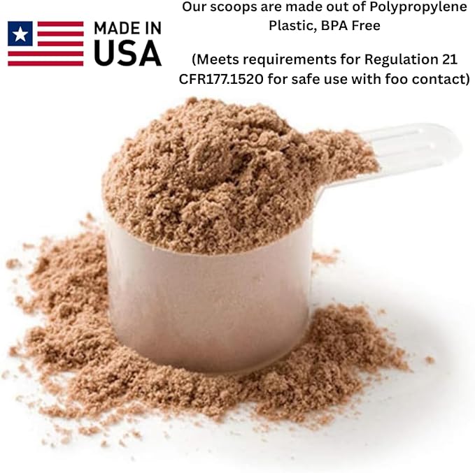 Plastic Measuring Scoop, 6 Tablespoon (90 cc | 3/8 Cup | 3 oz. | 90 mL) Long Handle Spoons for Powders, Granules, Coffee, Pet Food, Baking Supplies, Protein and Other Dry Goods, BPA Free (Set of 1)