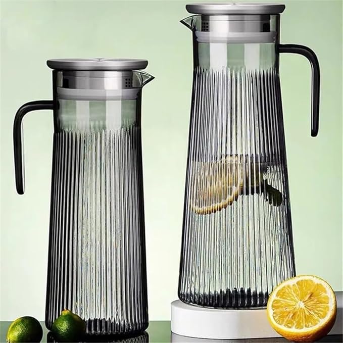 Water Pitcher Cold Kettle Acrylic Juice Jug Drink Juice Water Jug Transparent Water Pitcher with Filter Glass Pot(Small)
